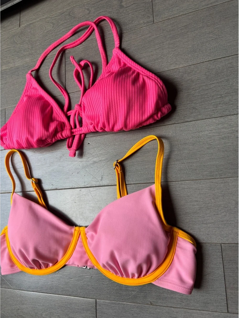 Lot of 2 junior girls wild fable pink halter bikini bathing suit top summer XS